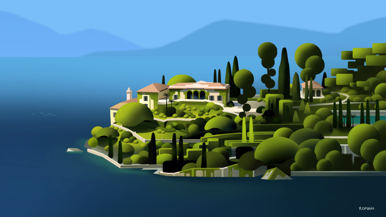 上海設計公司欣賞：后院立體風景插畫設計