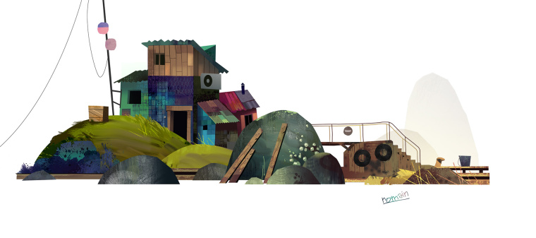 上海設計公司欣賞：后院立體矢量插畫設計