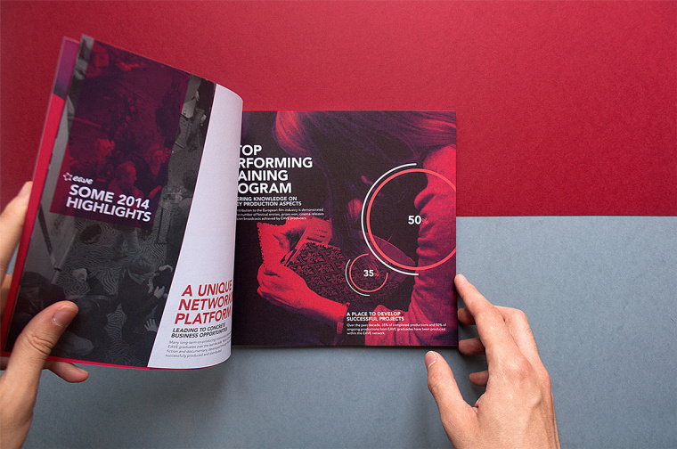 歐洲企業(yè)家年會宣傳手冊設計，暗紅與深灰風格設計