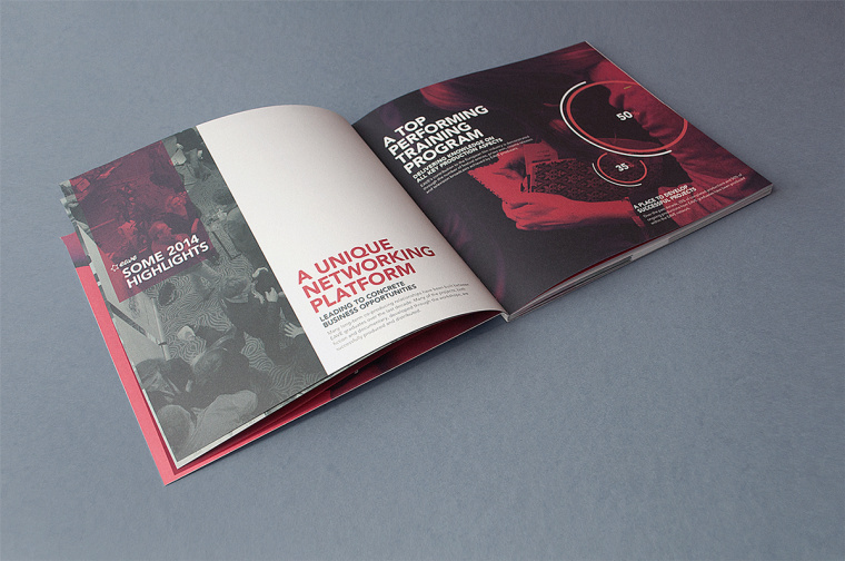 歐洲企業(yè)家年會宣傳手冊設計，暗紅與深灰風格設計