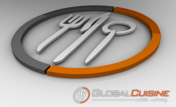 全球美食3D立體logo設(shè)計