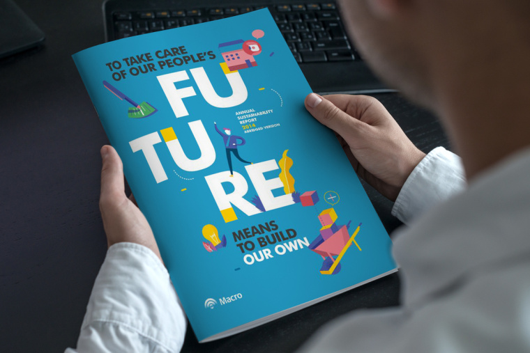 Macro銀行宣傳冊(cè)設(shè)計(jì)欣賞，時(shí)尚扁平插畫(huà)風(fēng)格