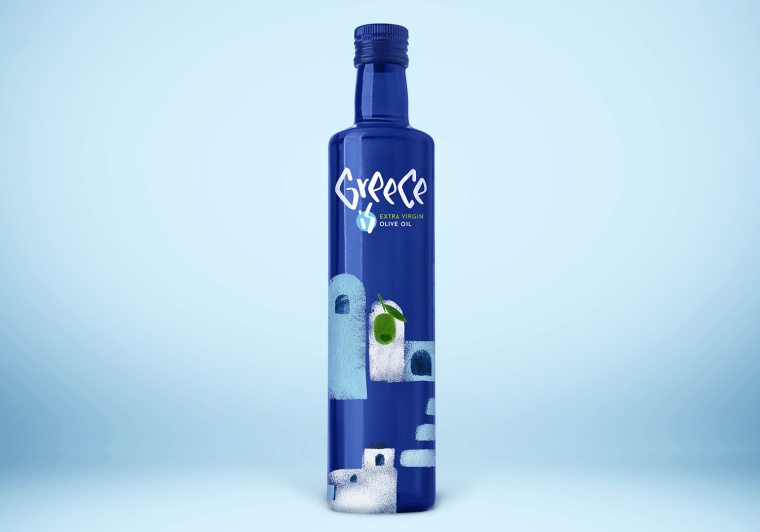 橄欖油包裝：一個(gè)美麗的希臘地方特產(chǎn)食品包裝設(shè)計(jì)概念：送你去希臘的陽(yáng)光島