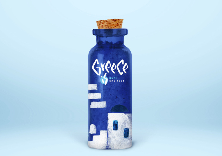 海鹽包裝：一個(gè)美麗的希臘地方特產(chǎn)食品包裝設(shè)計(jì)概念：送你去希臘的陽(yáng)光島