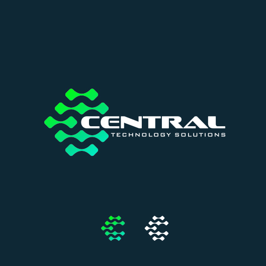 大膽的酷標(biāo)志設(shè)計(jì)-色彩鮮艷，連接點(diǎn)設(shè)計(jì)