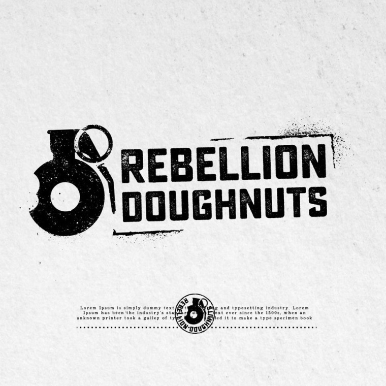 獨(dú)特的酷標(biāo)志設(shè)計(jì)-炸彈甜甜圈標(biāo)志設(shè)計(jì)