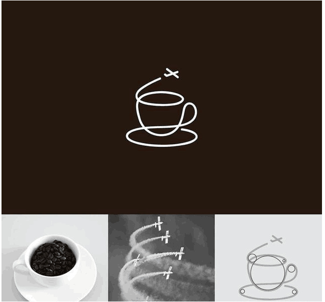 logo設(shè)計(jì)過程圖示揭示logo設(shè)計(jì)靈感-咖啡杯飛機(jī)logo設(shè)計(jì)靈感 logo設(shè)計(jì)過程圖示揭示logo設(shè)計(jì)靈感-咖啡杯飛機(jī)logo設(shè)計(jì)靈感
