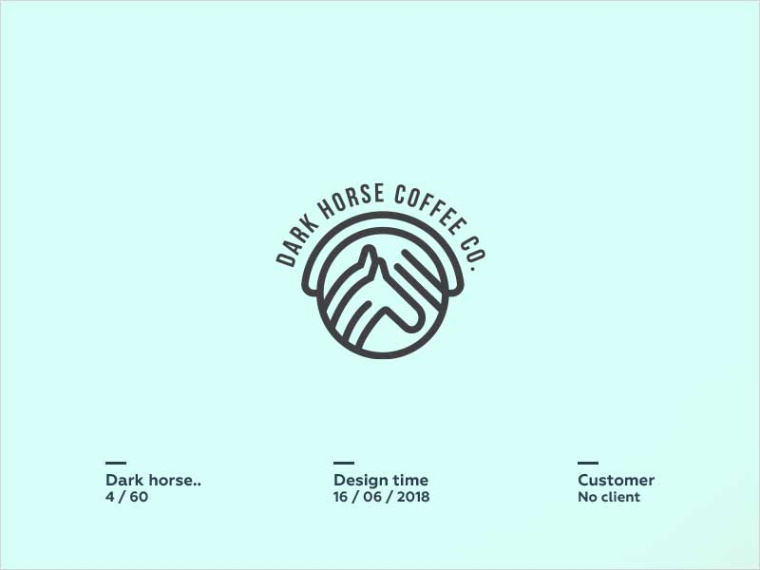  黑馬咖啡有限公司標(biāo)志設(shè)計(jì)