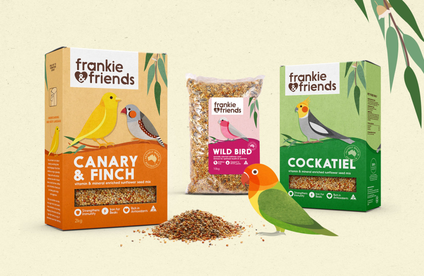 Woolworths鳥食寵物食品包裝設(shè)計(jì)，在棲息地上自然的展示動物