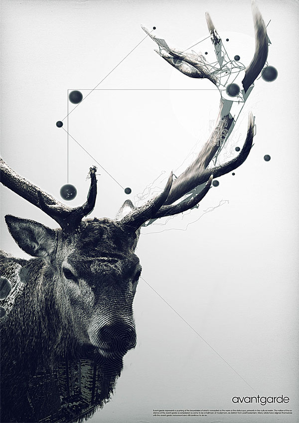 另類前衛(wèi)藝術風格創(chuàng)意海報設計靈感-時尚前衛(wèi)藝術型-動物篇