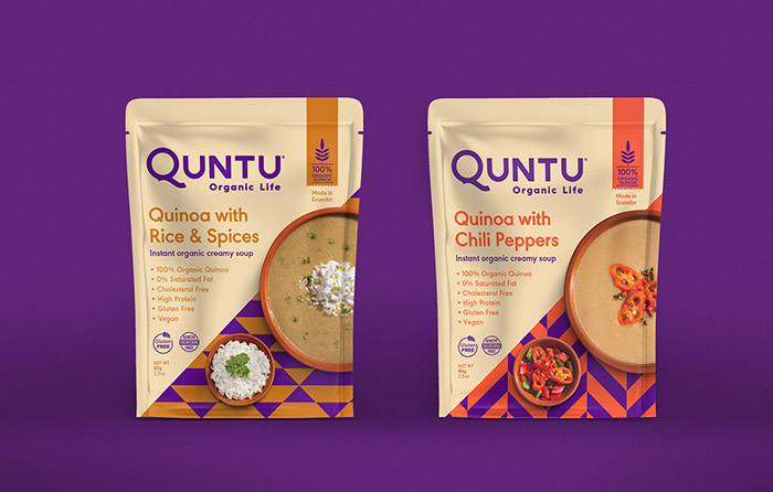 Quntu 有機(jī)生活零食甜點即食食品包裝設(shè)計，靈感源自拉丁美洲的幾何圖案