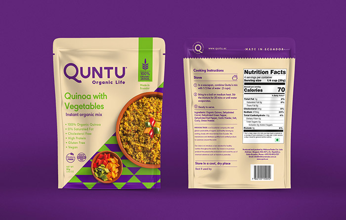 Quntu 有機(jī)生活零食甜點即食食品包裝設(shè)計，靈感源自拉丁美洲的幾何圖案