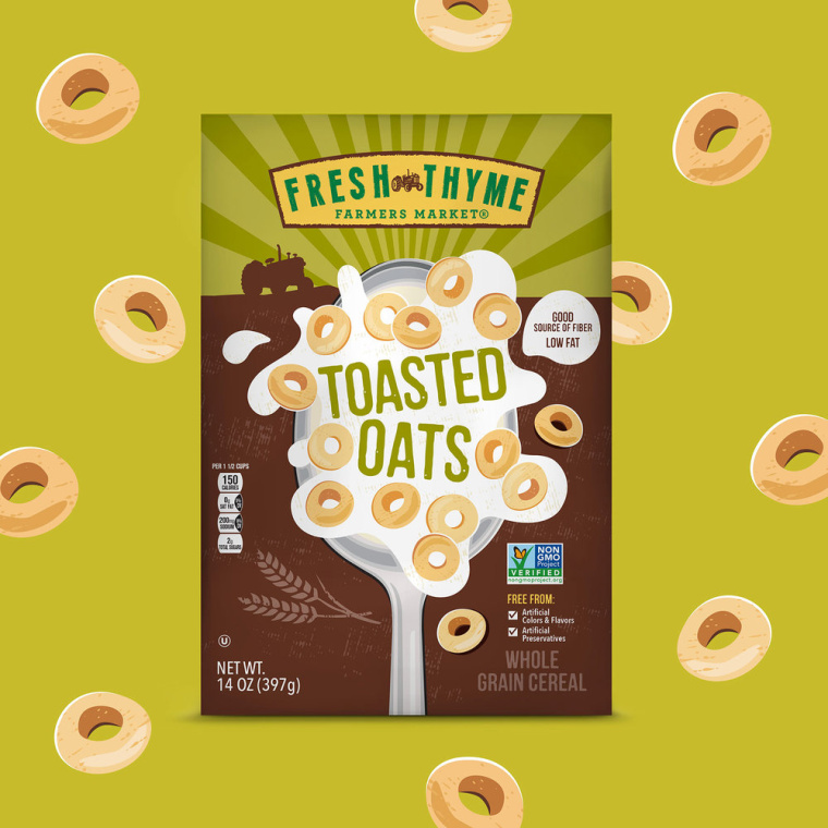 Fresh Thyme 兒童與成人谷物系列有機(jī)食品包裝設(shè)計(jì)，大膽醒目的插畫