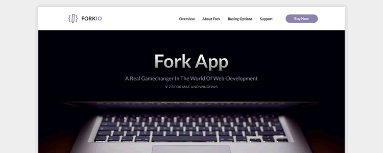 Forkio One-Pager響應(yīng)網(wǎng)站模板免費的HTML