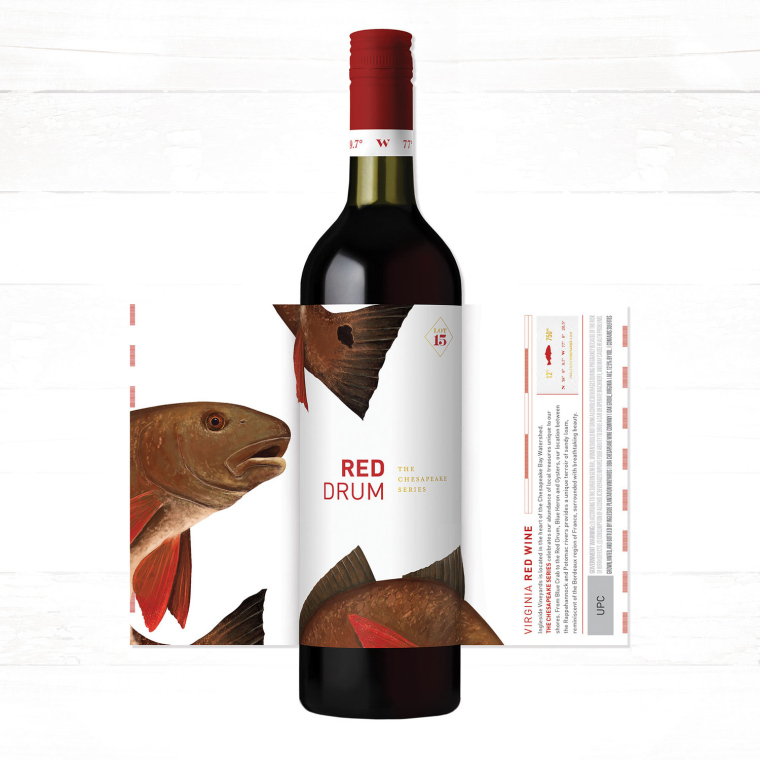 Chesapeake 葡萄酒包裝設(shè)計(jì)，通過插畫來表達(dá)切薩皮克灣的海洋生物
