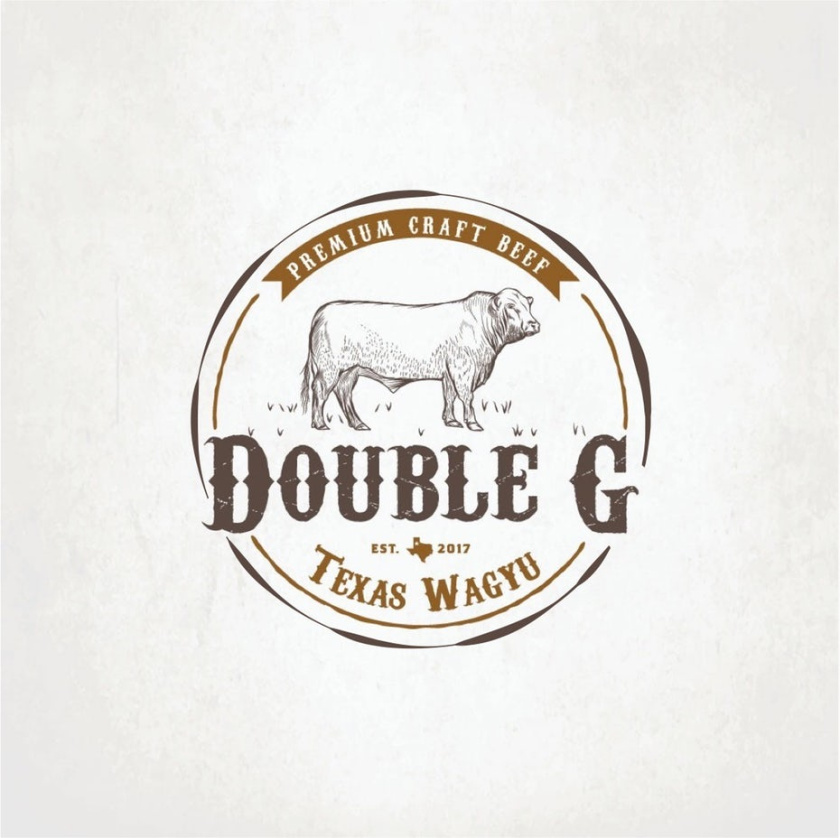 復(fù)古徽章徽標(biāo)logo設(shè)計-牛在牧場上徽章徽標(biāo)logo