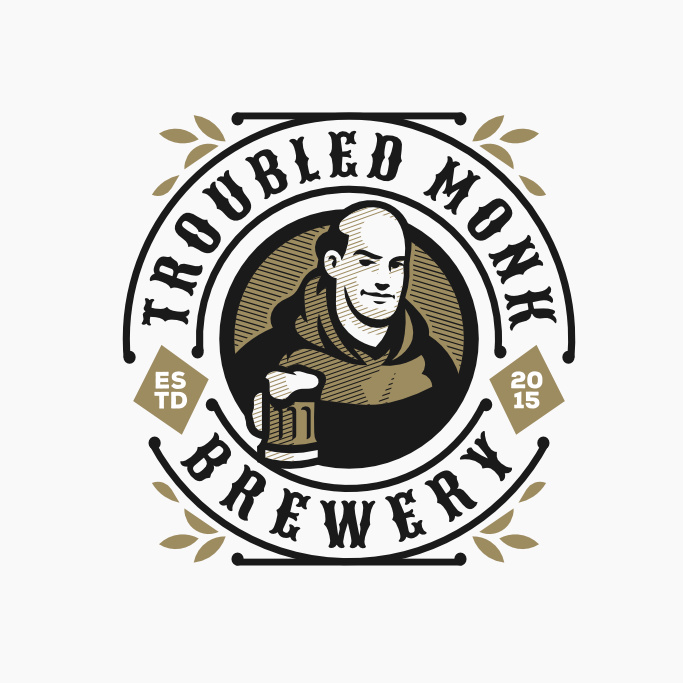 現(xiàn)代徽標(biāo)logo設(shè)計-和尚與啤酒徽標(biāo)logo