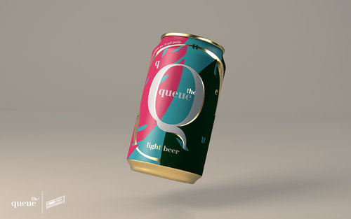 比利時啤酒包裝設計，大寫字母Q貫穿所有包裝