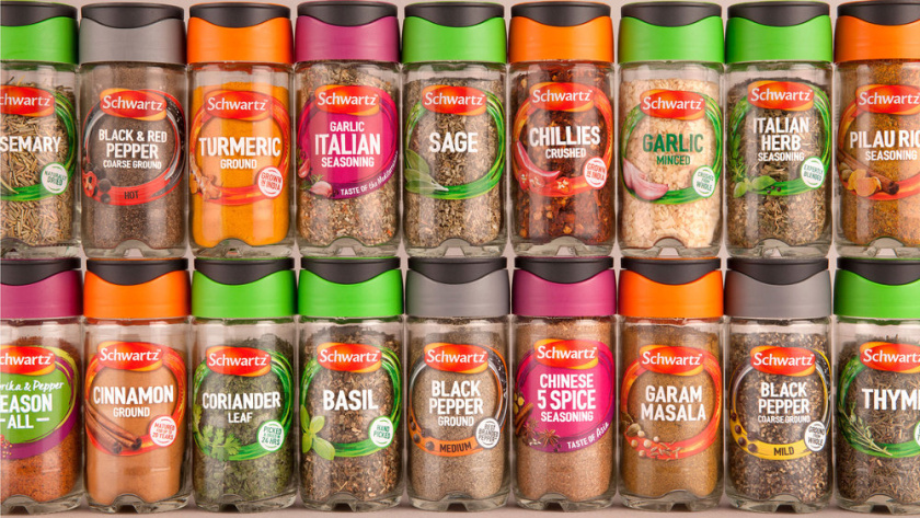 Schwartz 調(diào)料品包裝設(shè)計，展現(xiàn)了“味道，顏色和質(zhì)地”