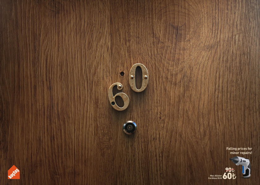 Koctas建材家裝零售品牌產(chǎn)品促銷平面宣傳廣告設(shè)計(jì)“維修價(jià)格下降-門-90變成60”篇