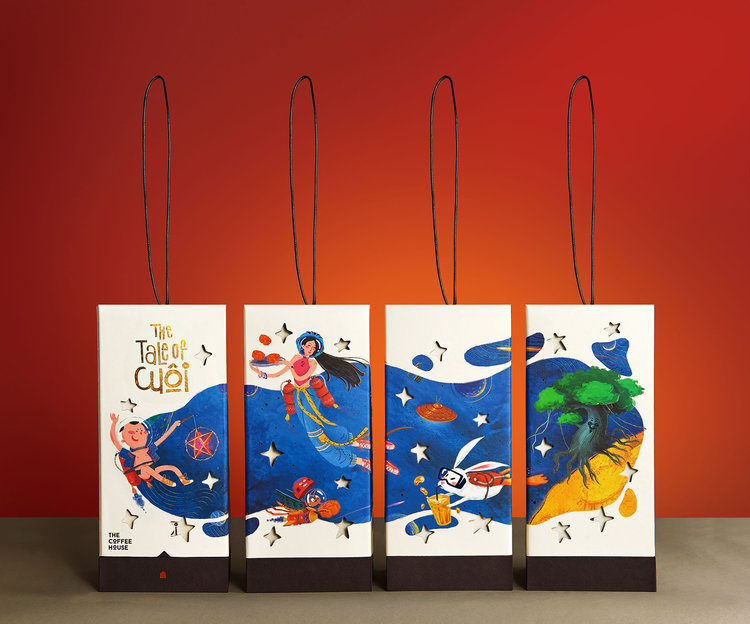 The Coffee House 限量版月餅禮盒包裝設計“兒童油畫插畫風”