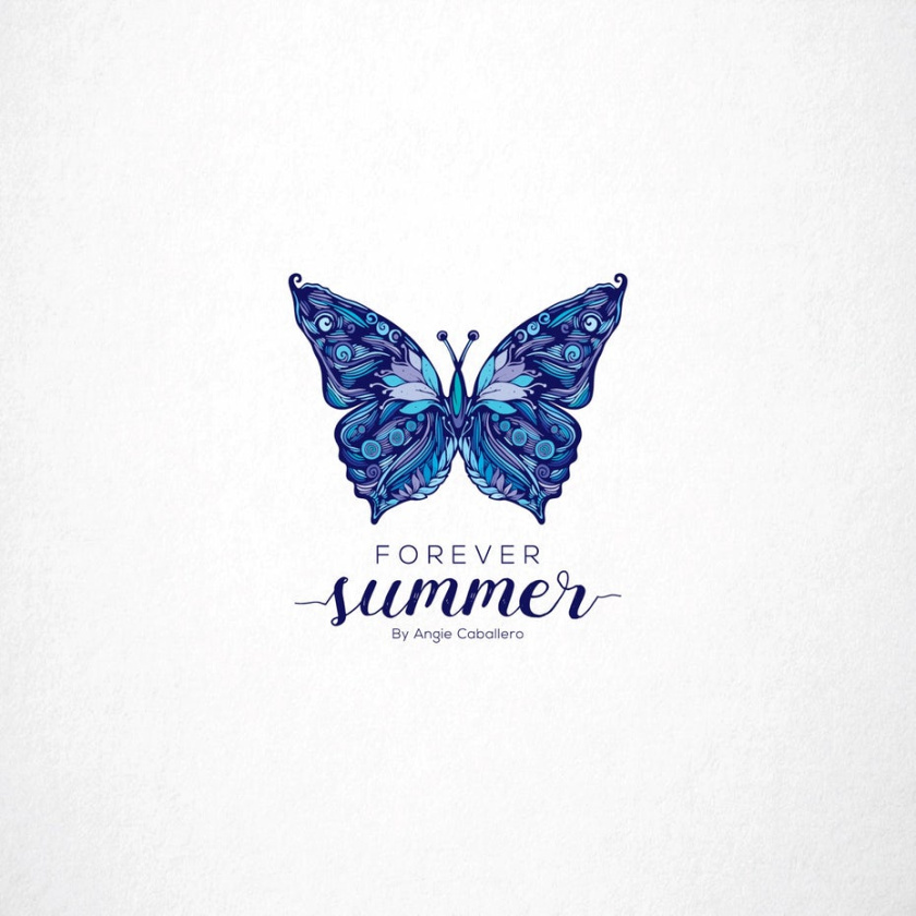 經(jīng)典的女性化和漂亮的粉紅色標(biāo)志設(shè)計(jì)-永遠(yuǎn)的夏天標(biāo)志設(shè)計(jì)