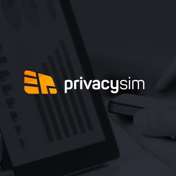 科技和電力黃色標(biāo)志-privacysim標(biāo)志logo設(shè)計(jì)