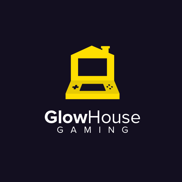 異想天開(kāi)與夢(mèng)想概念的黃色標(biāo)志設(shè)計(jì)-GlowHouse游戲logo設(shè)計(jì)