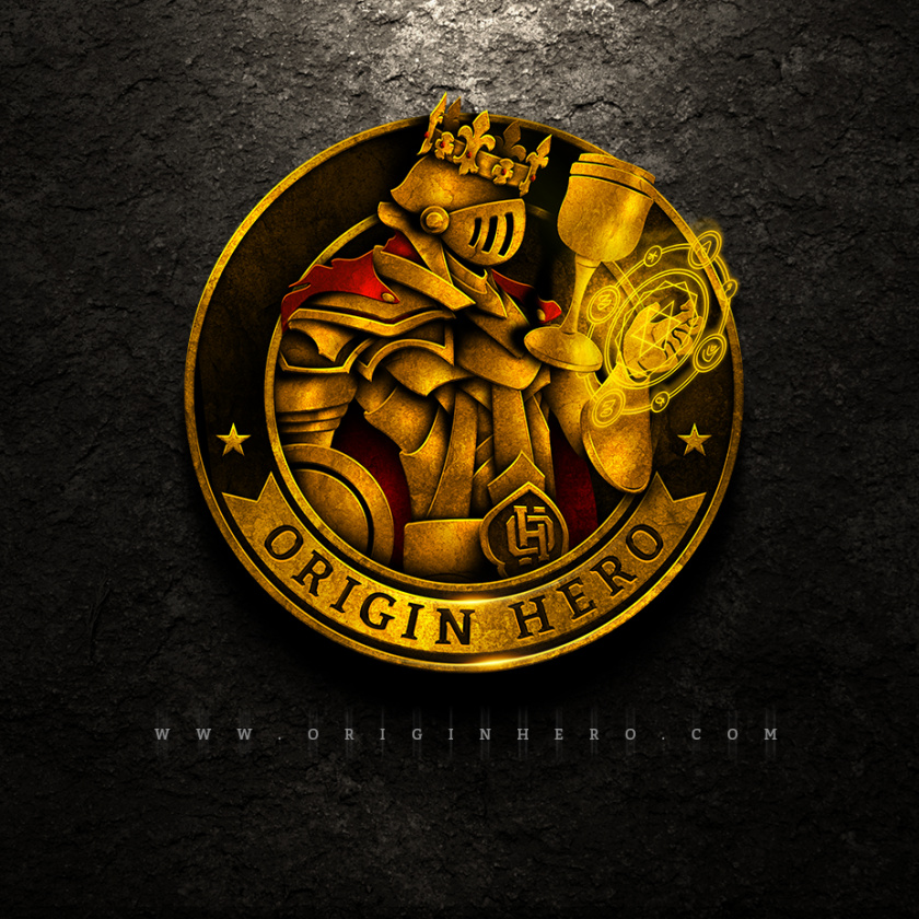 堅固和堅韌的重金屬logo設(shè)計-起源英雄標(biāo)志logo設(shè)計