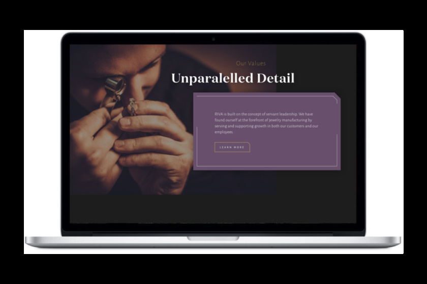 精密珠寶制造商Riva珠寶品牌網(wǎng)站設(shè)計