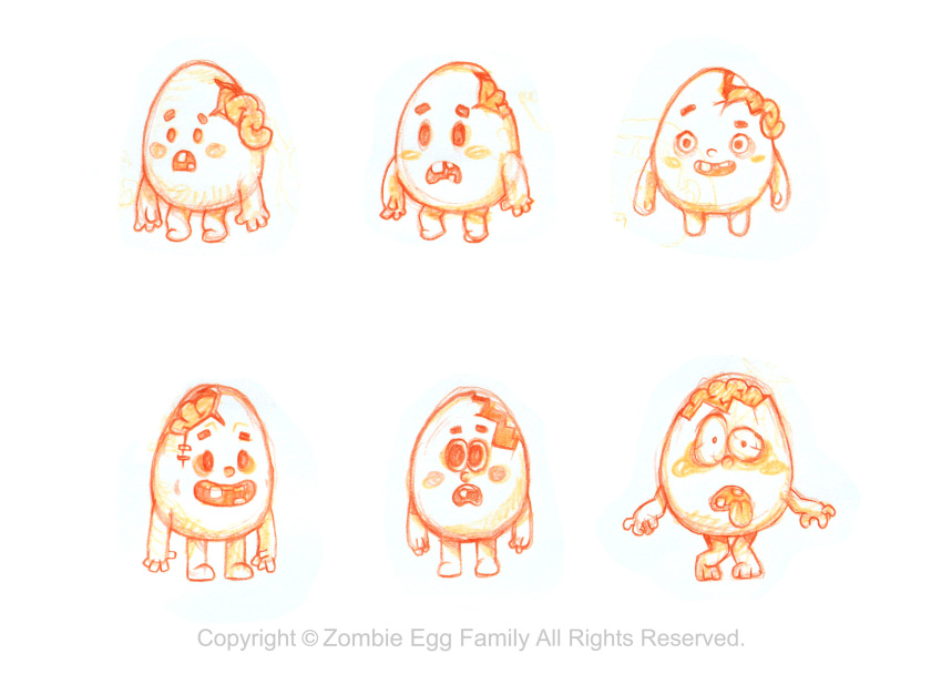 僵尸蛋家族雞蛋3D人物吉祥物設(shè)計(jì)-表情包設(shè)計(jì)