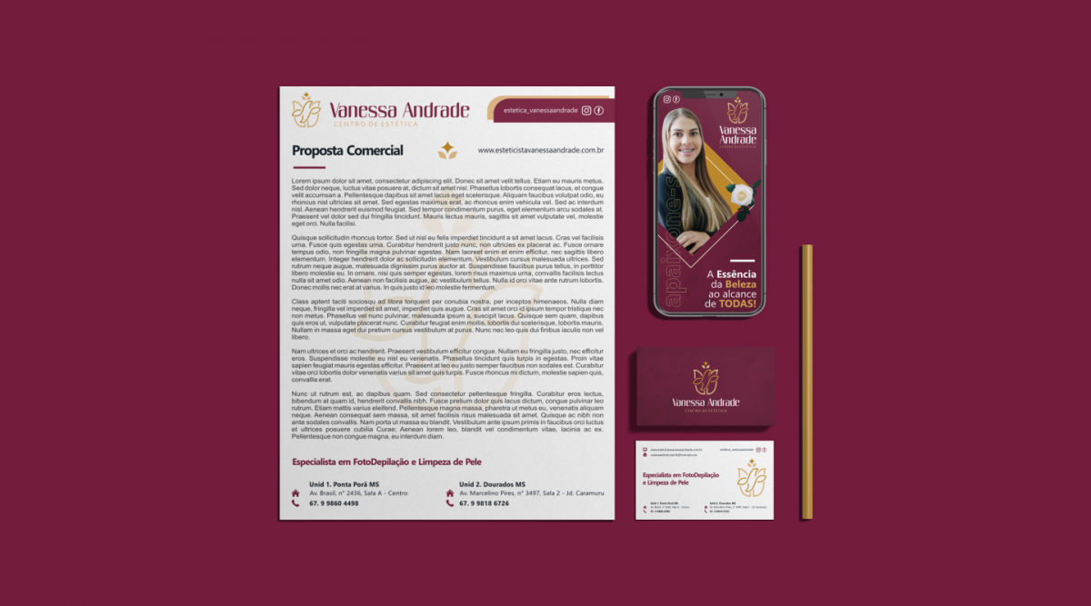 Vanessa Andrade 醫(yī)療美容機構(gòu)（醫(yī)美）品牌logo設(shè)計vi設(shè)計，花朵+蜂鳥