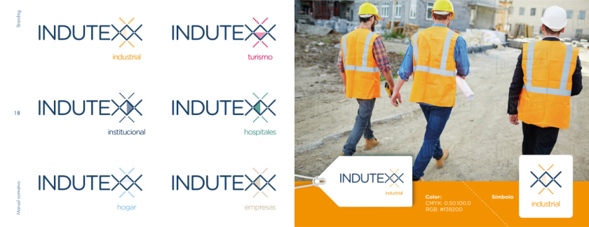 Indutexx 紡織面料品牌vi設(shè)計logo設(shè)計，幾何線條風(fēng)格