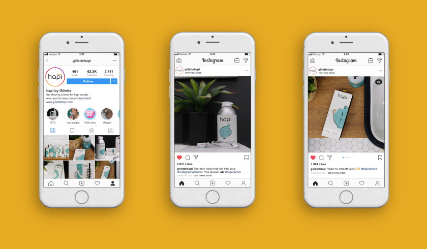 Hapi 剃須刀剃須膏套裝包裝設(shè)計“嘻哈插畫”風(fēng)格