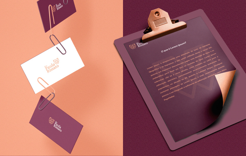 Dra. Paula Rissato 牙醫(yī)齒科診所logo設(shè)計(jì)vi設(shè)計(jì)，溫暖的線條風(fēng)格