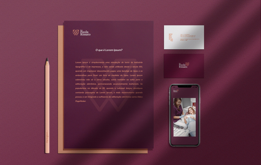 Dra. Paula Rissato 牙醫(yī)齒科診所logo設(shè)計(jì)vi設(shè)計(jì)，溫暖的線條風(fēng)格