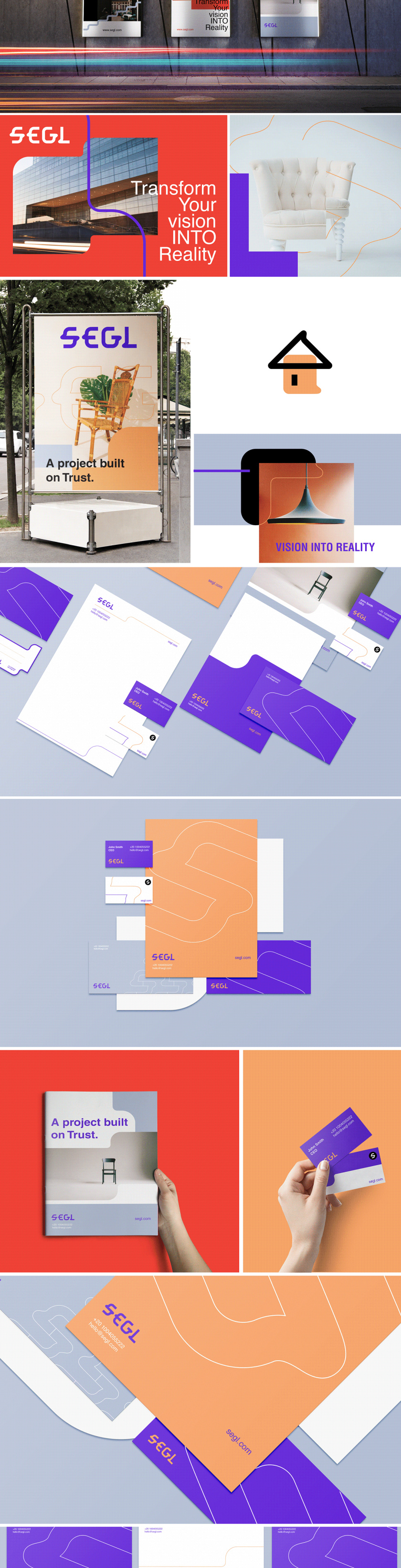 vi設(shè)計(jì)欣賞：Segl 室內(nèi)涂裝公司品牌vi視覺(jué)形象設(shè)計(jì)，階梯符號(hào)+色塊