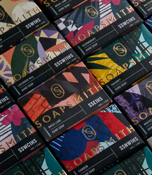 Soapsmith手工肥皂和身體清潔護理產(chǎn)品品牌logo與包裝設(shè)計，充滿豪華都市氣息