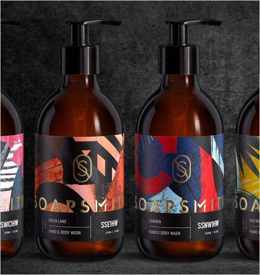 Soapsmith手工肥皂和身體清潔護理產(chǎn)品品牌logo與包裝設(shè)計，充滿豪華都市氣息