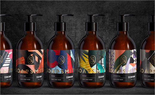 Soapsmith手工肥皂和身體清潔護理產(chǎn)品品牌logo與包裝設(shè)計，充滿豪華都市氣息