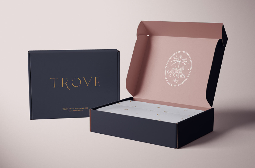 Trove 家具品牌logo設(shè)計。由豹+棕櫚樹+鑰匙組合而成