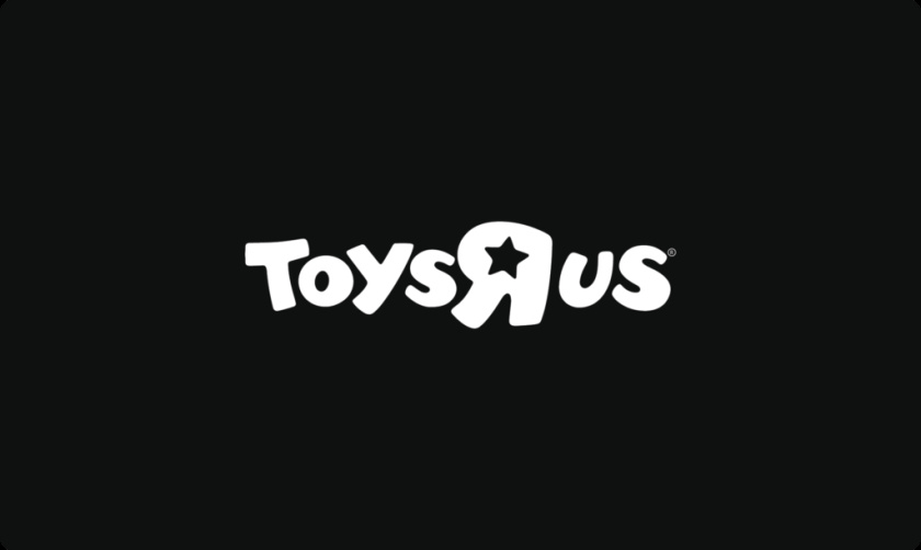 黑色和白色的ToysRUs徽標(biāo)logo設(shè)計(jì)