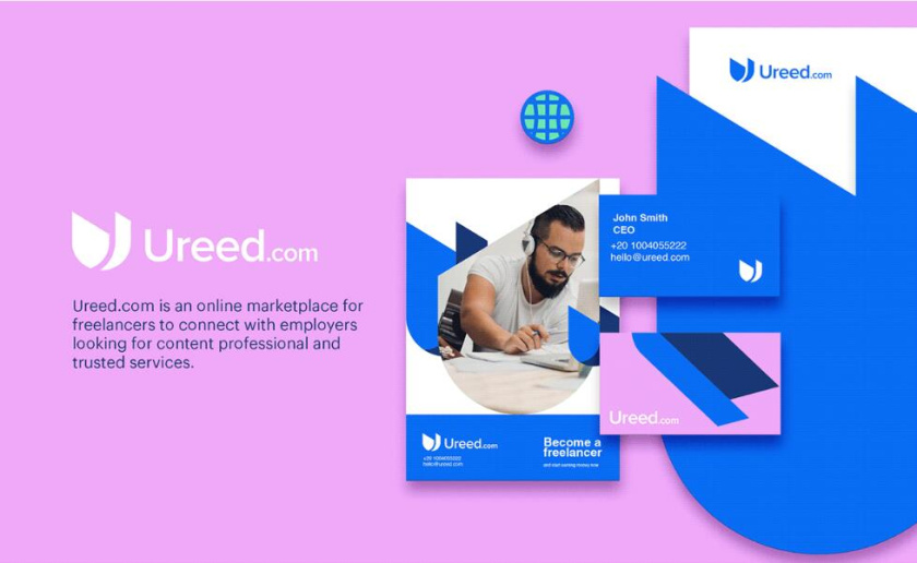 ureed 在線服務(wù)市場(chǎng)平臺(tái)網(wǎng)站品牌logo設(shè)計(jì)vi設(shè)計(jì)，互聯(lián)網(wǎng)科技風(fēng)格