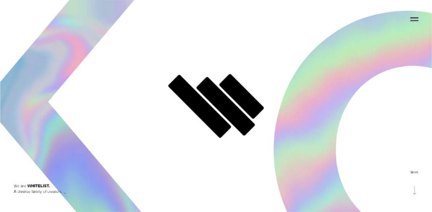 清潔網(wǎng)頁設(shè)計，清潔但視覺上引人注目的彩虹色設(shè)計