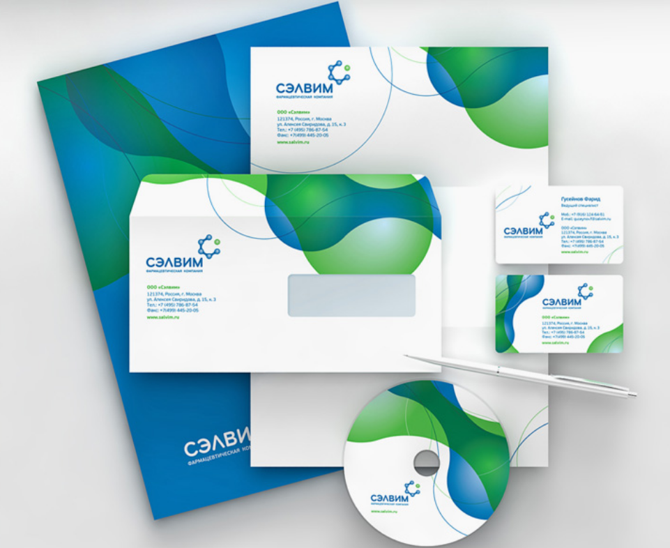 醫(yī)藥品牌設(shè)計(jì)：Salvim制藥公司企業(yè)logo設(shè)計(jì)vi設(shè)計(jì)，基因分子鍵元素+字母C