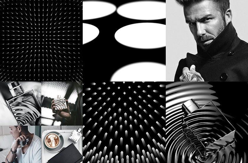 大衛(wèi)·貝克漢姆水波紋圖案香水瓶型設(shè)計(jì)與身體護(hù)理產(chǎn)品包裝設(shè)計(jì)