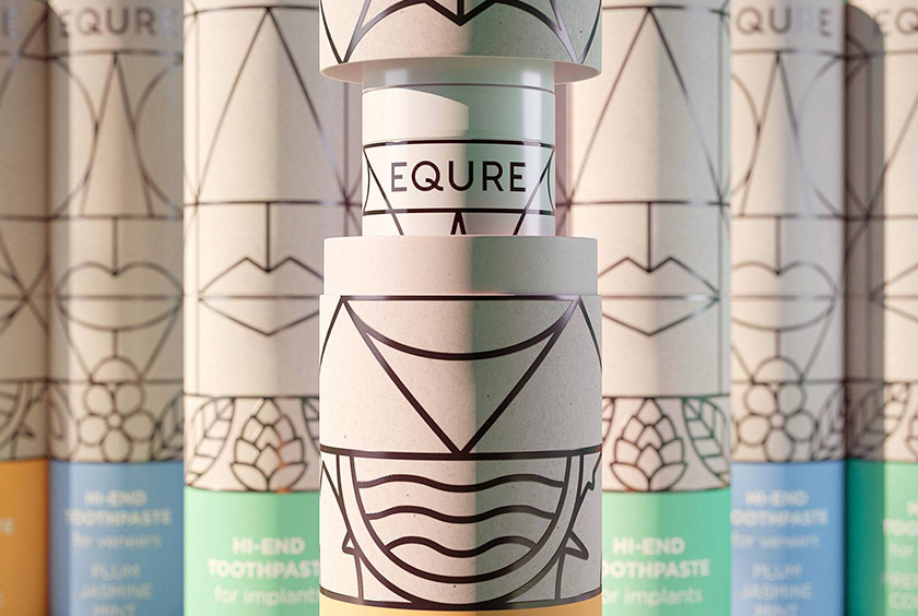 EQURE 牙膏與口腔牙齒護理產(chǎn)品品牌形象策劃與包裝設(shè)計,源于線條裝飾藝術(shù)風格 EQURE 牙膏與口腔牙齒護理產(chǎn)品品牌形象策劃與包裝設(shè)計,源于線條裝飾藝術(shù)風格