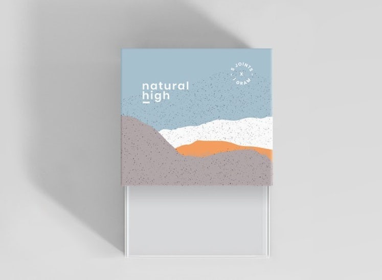 天然和土色蠟筆風(fēng)格包裝-2020年包裝設(shè)計趨勢示例：Natural High標(biāo)志，盒子和管子