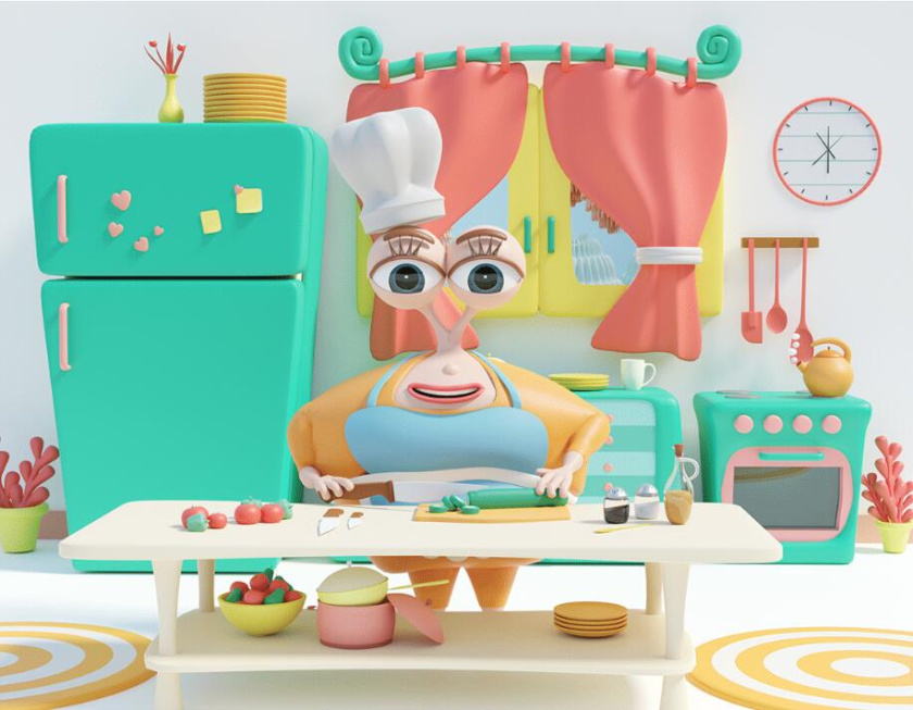 Eyoo family 蜜蜂人家族3D吉祥物設計及場景畫面設計