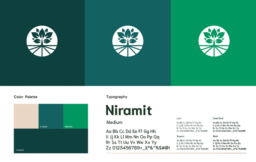 Bostaan 景觀公司logo設(shè)計(jì)與vi設(shè)計(jì)，矢量化幾何風(fēng)格綠葉與根須